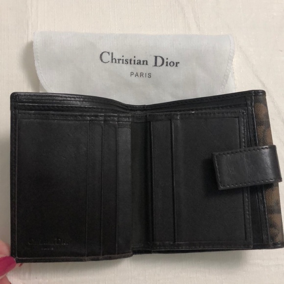 Vintage Dior oblique bifold wallet in brown - Picture 3 of 6